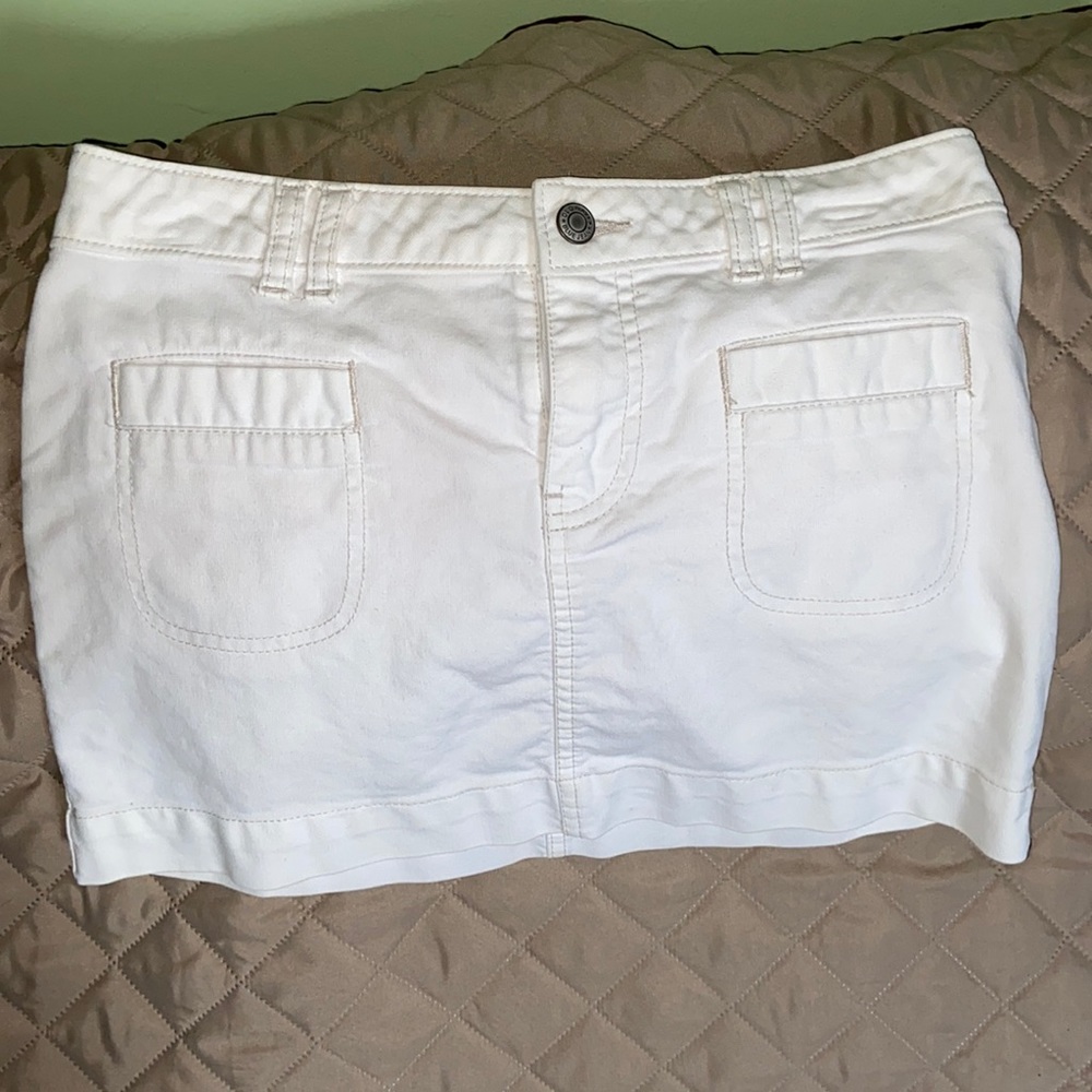 White mini skirt